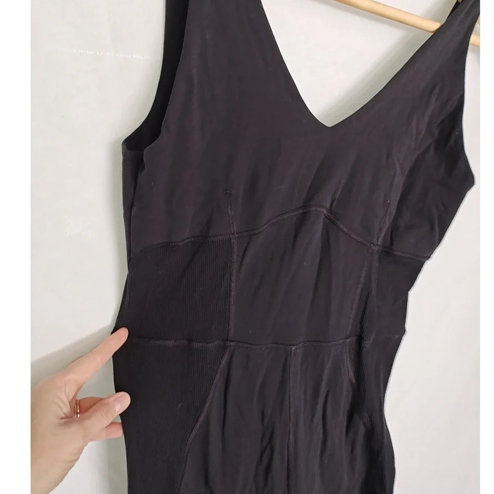 NIKE Yoga Luxe Infinalon Jumpsuit Stretch‎ Black One Piece Dry Fit CJ5272-010 M